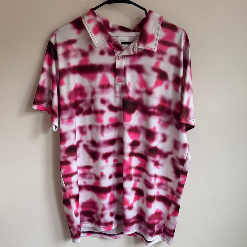 Men's Pink Patterned Polo Shirt